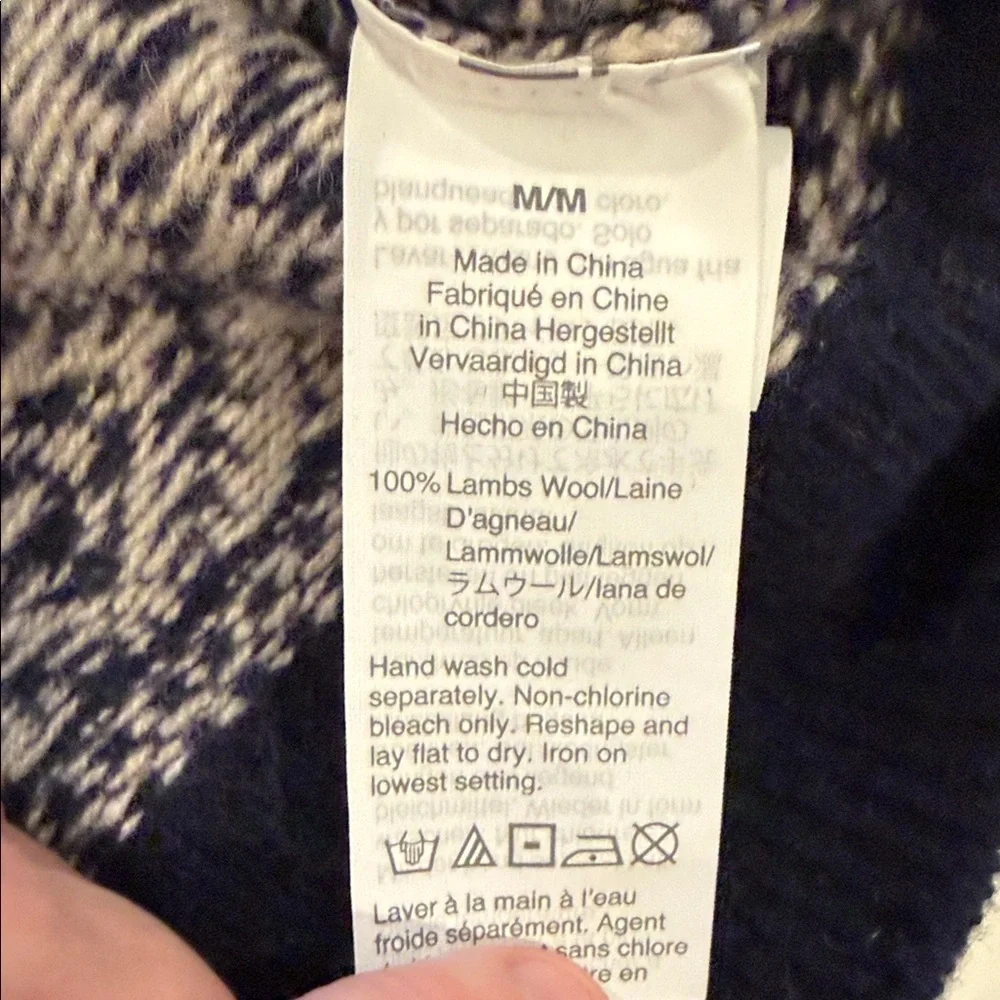 J. Crew Navy and Cream Zip Up Sweater